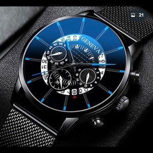 New Geneva Men's Watch Black and Blue